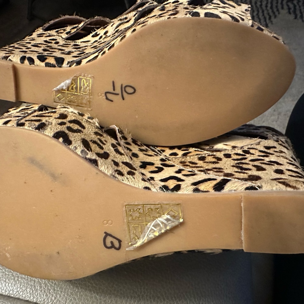 JEFFREY CAMPBELL Women's She-Man platform wedge Size 8 Cheetah Print Gently used - Picture 8 of 11